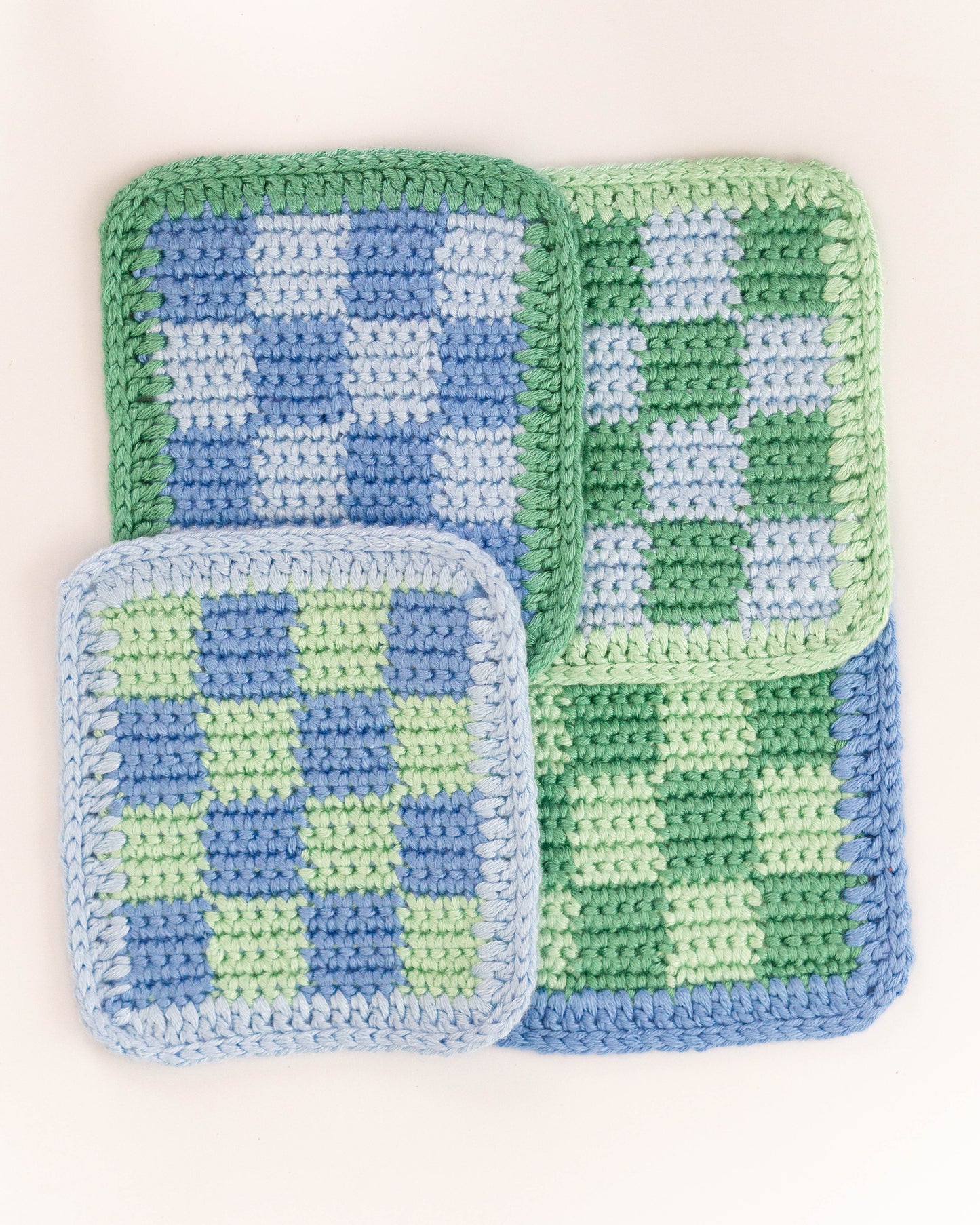 Sea Glass Checker Coaster Set