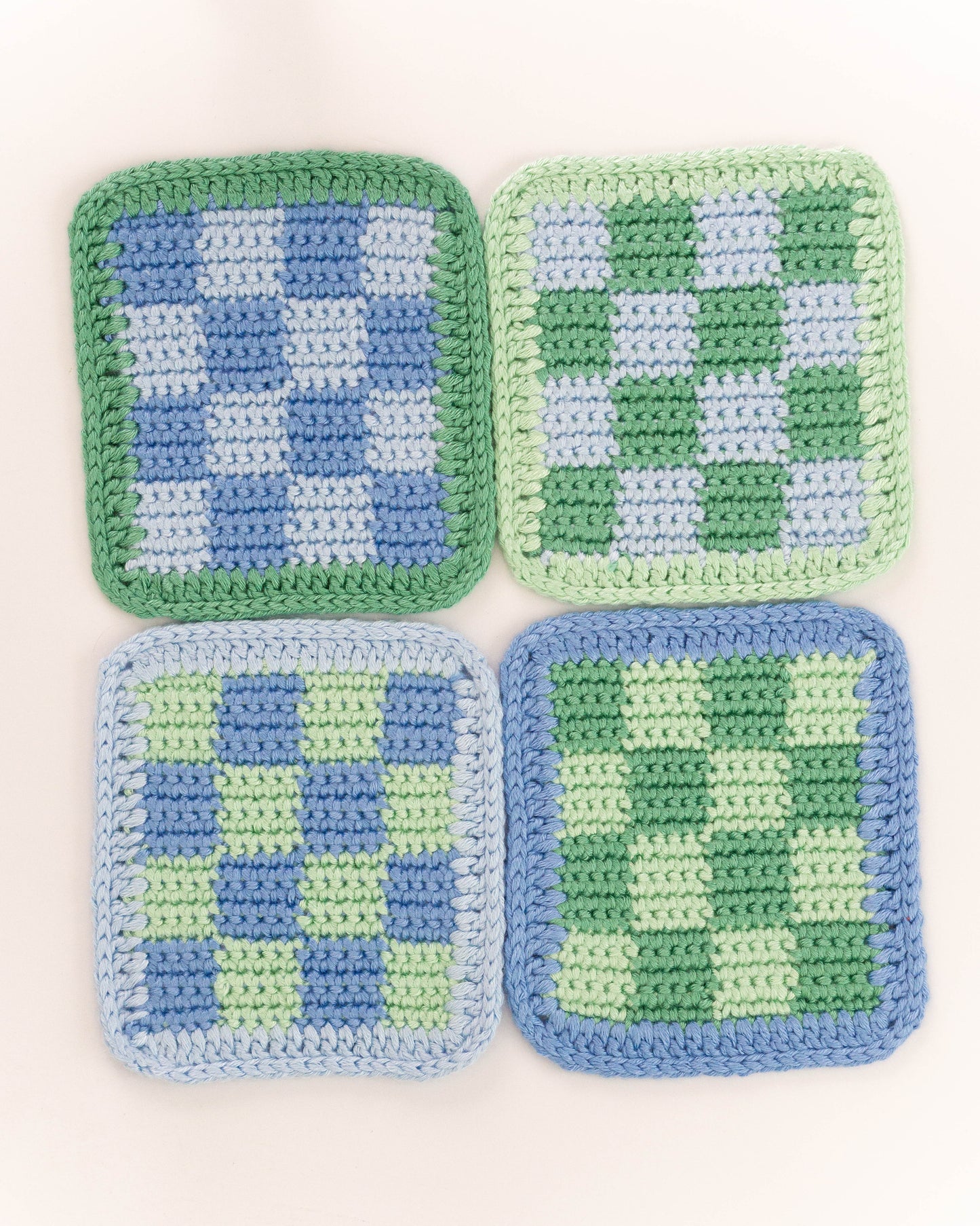 Sea Glass Checker Coaster Set