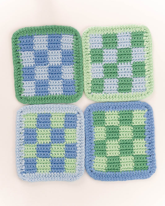 Sea Glass Checker Coaster Set