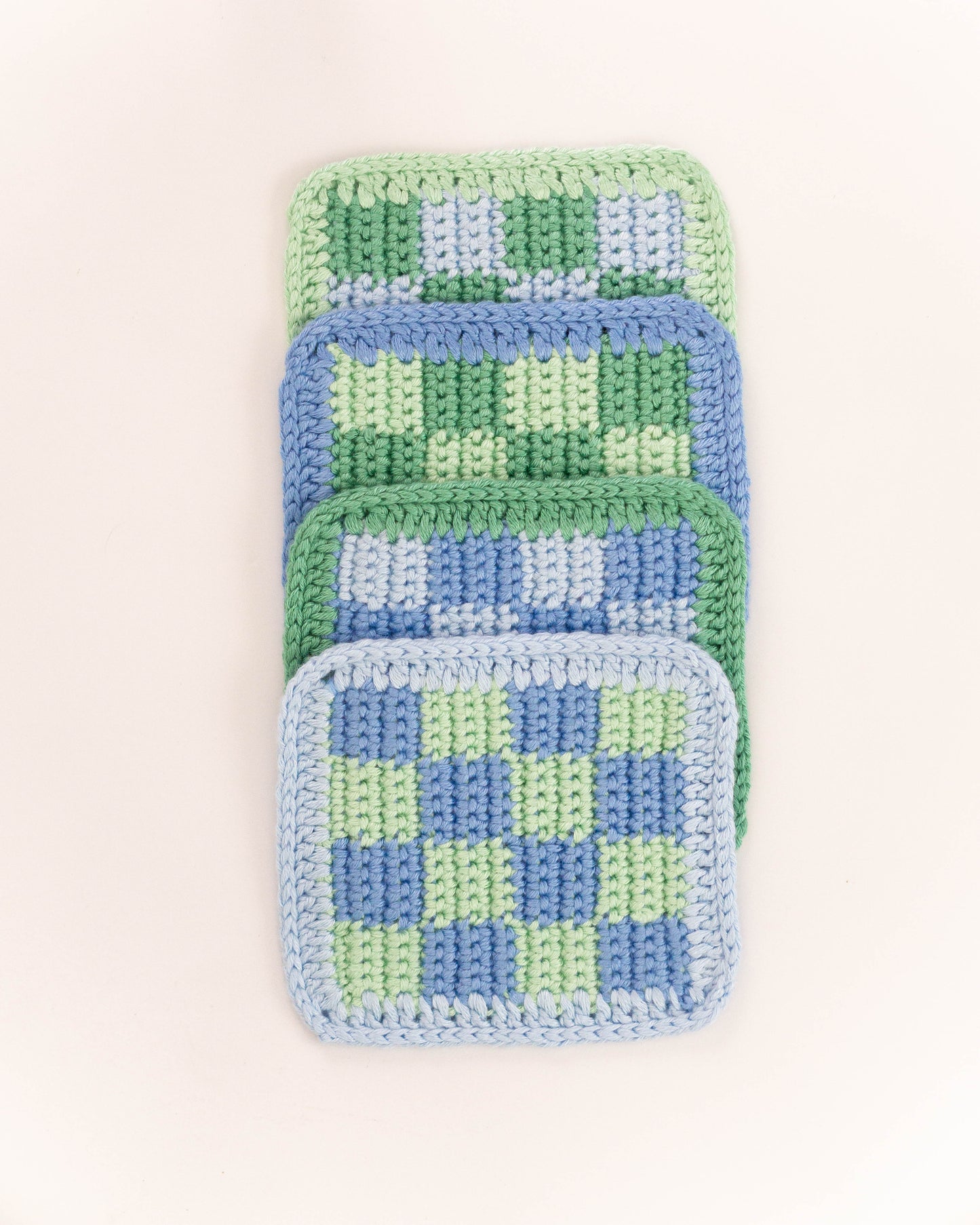 Sea Glass Checker Coaster Set